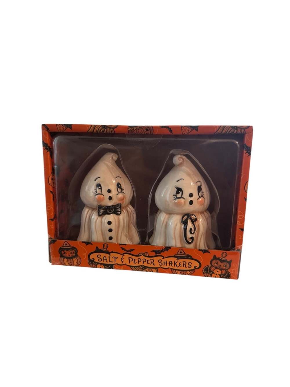 Johanna Parker Retro Halloween Ghost Salt And Pepper Shakers New
